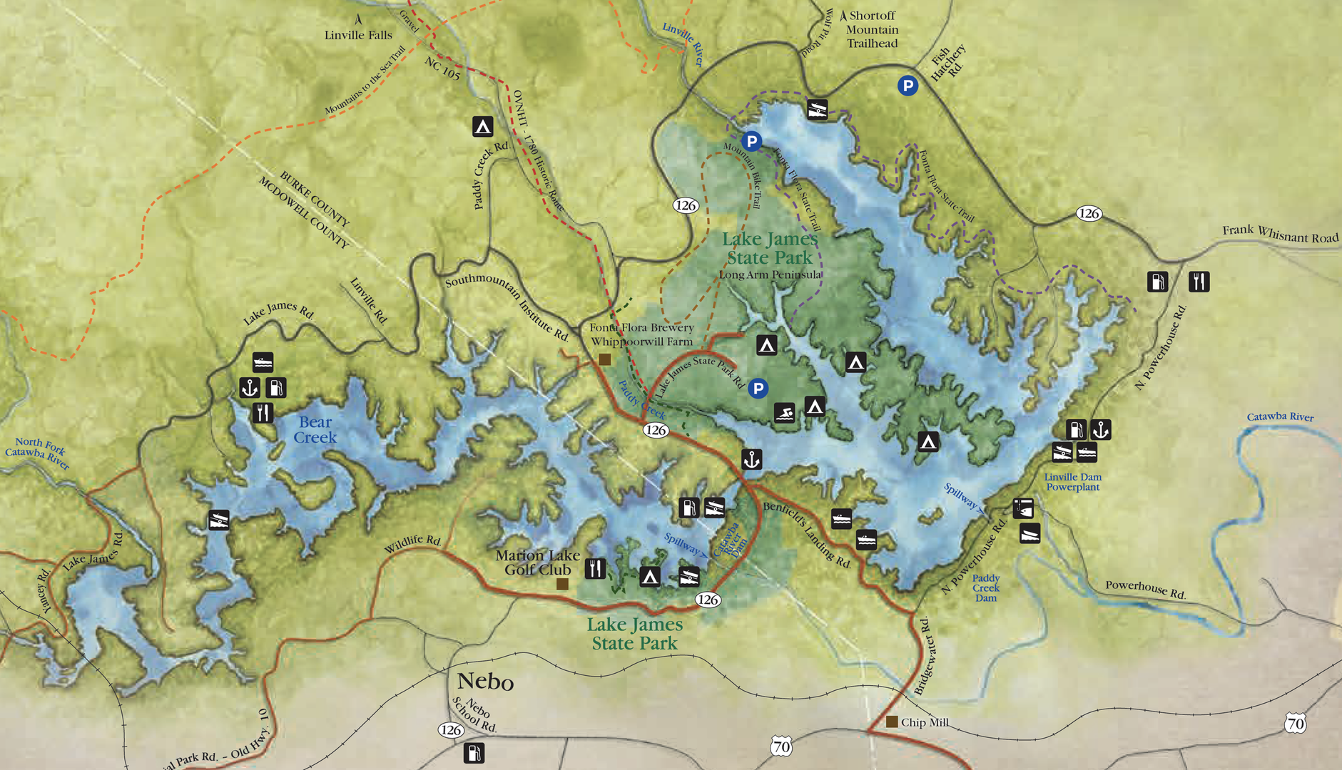 Lake James Nc Map Lake James Maps & Information | Lake James Boat Rentals